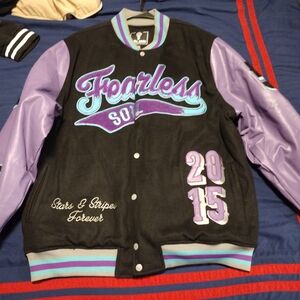 Fearless Soul Black and Purple Varsity Jacket